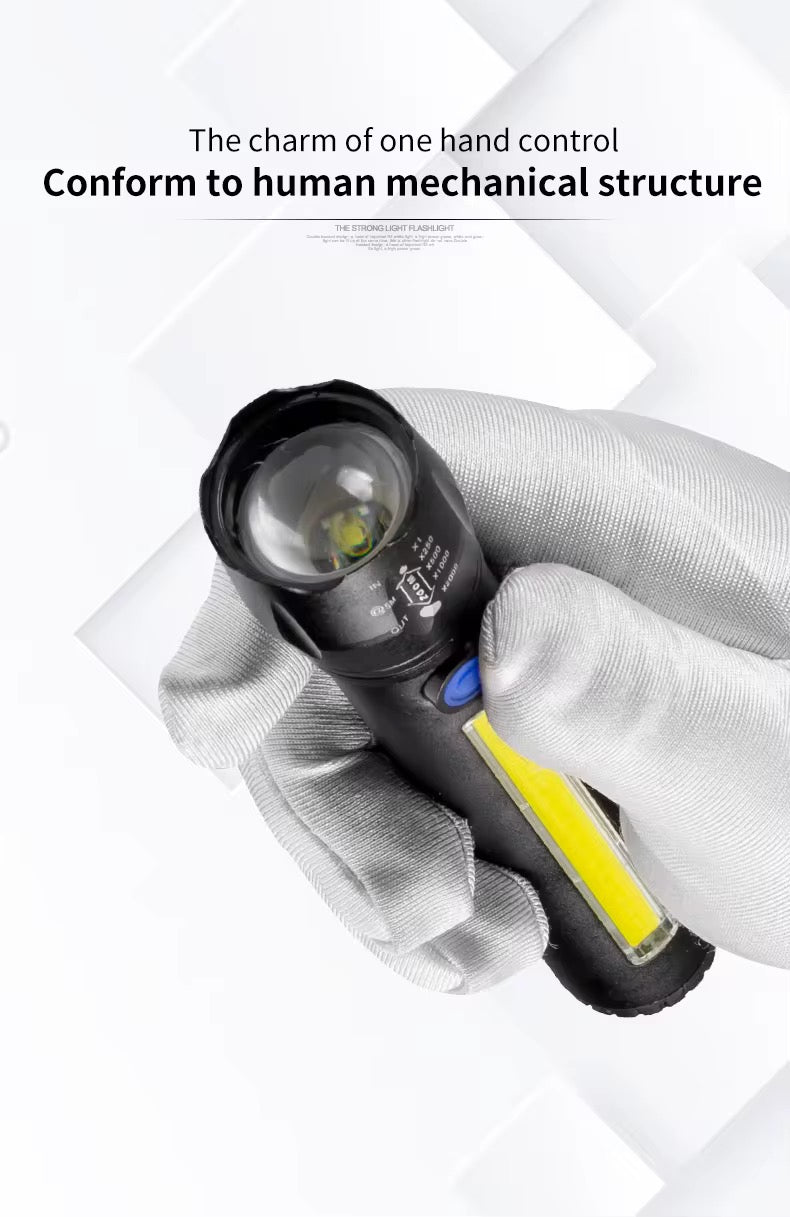 183 USB Rechargeable LED Flashlight with Side Light