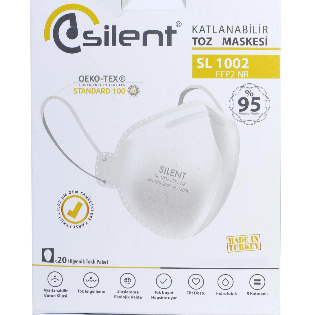 Silent FFP2 Disposable Mask Model ( SL 1002 )