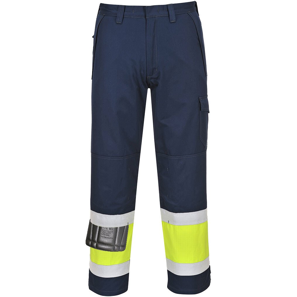 Portwest MV26 Modaflame Hi-Vis Trouser - Yellow/Navy