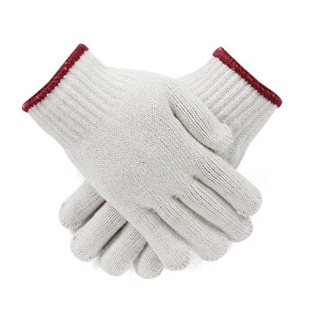 White Cotton Knitted Gloves