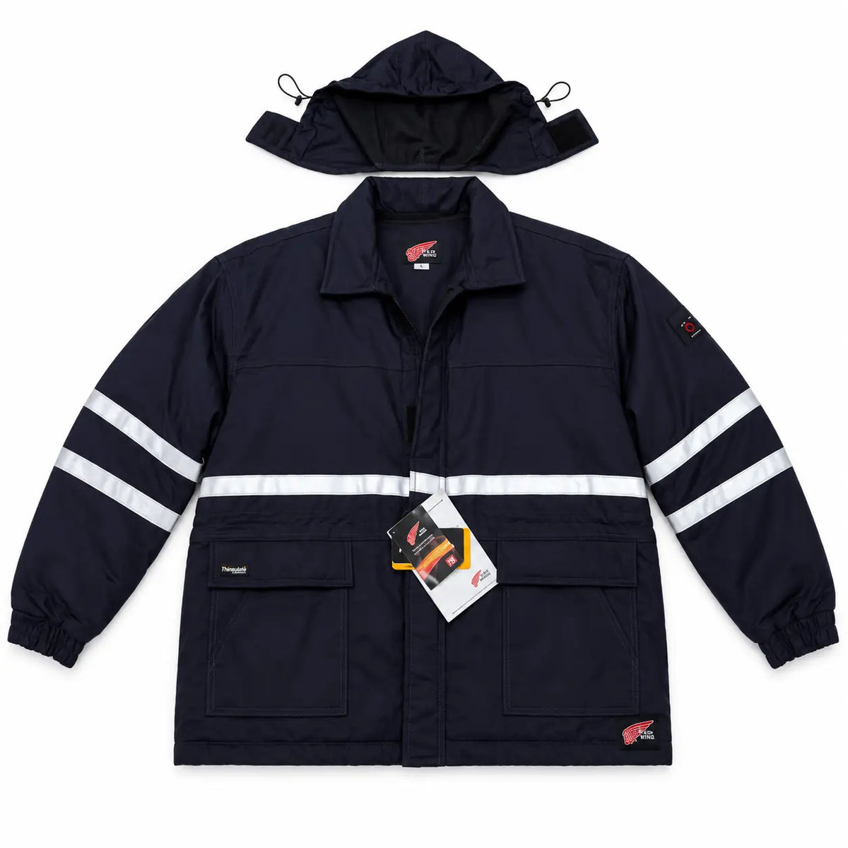 جاكيت ريدوينج مبطن مقاوم للهب كحلي بعواكس وكابيشو قابل للفك | Jacket-Redwing-FR-Navy