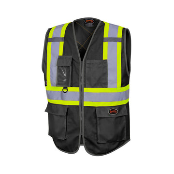 Pioneer 6959BK Hi-Vis Safety Vest Black - Front
