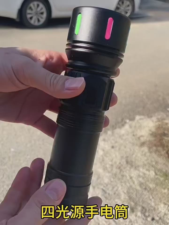 Long Range Rechargeable Laser Led - Multifunctional Flashlight