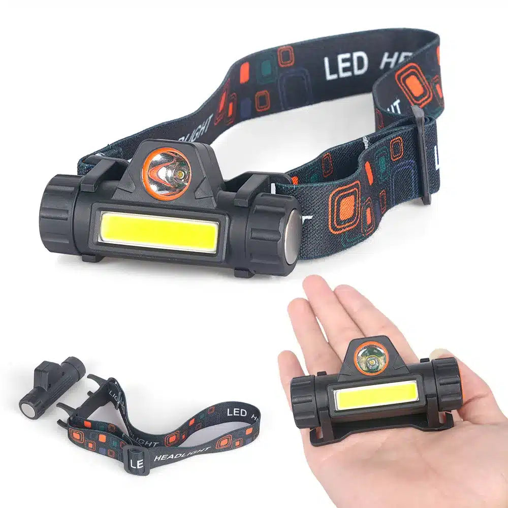 Rechargeable LED Headlamp Model 101 COB + Spotlight Magnetic Waterproof IP67 | كشاف رأس شحن موديل 101