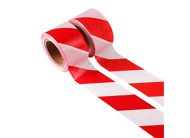 warning tape Red and white